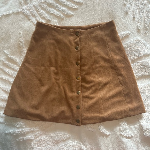Altar’d State Suede Button Down Skirt S - Picture 1 of 3